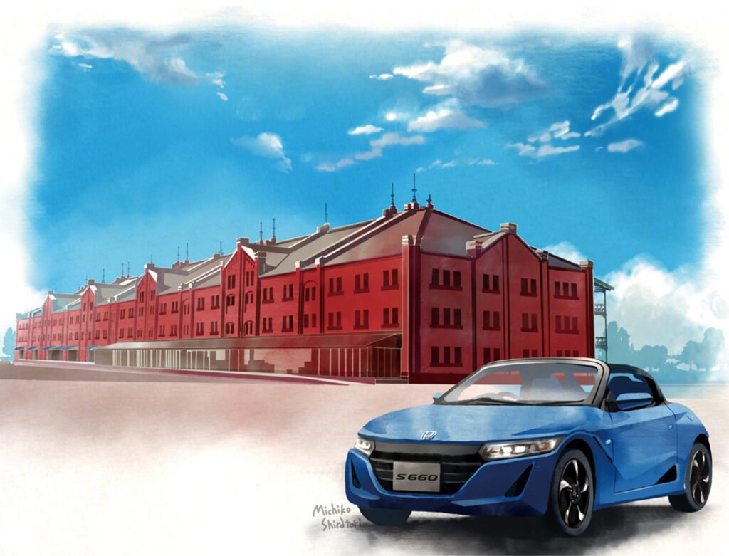 赤レンガ倉庫イラスト_白鳥みちこ