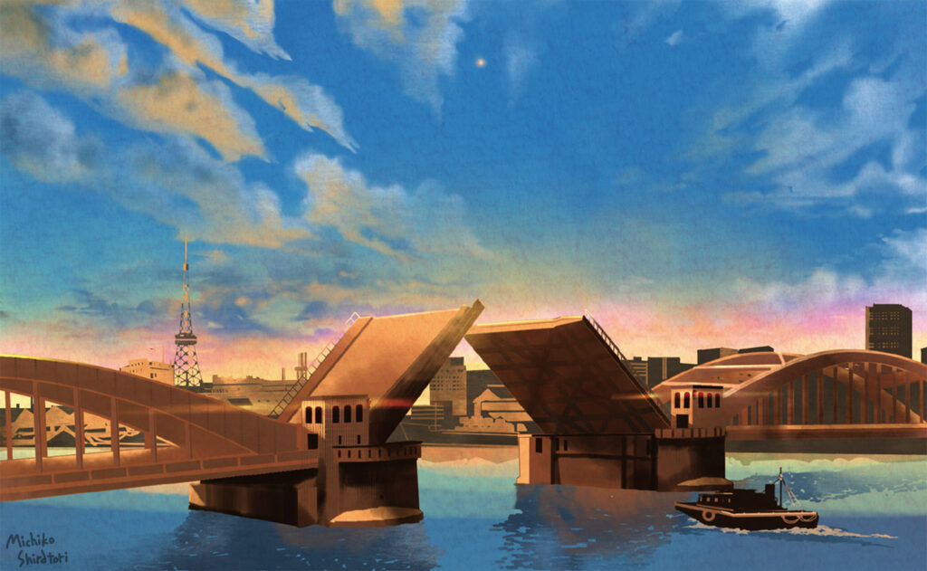 勝鬨橋イラスト_白鳥みちこ